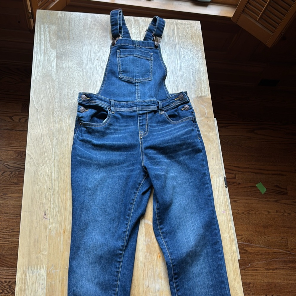 Cat & Jack Blue Denim Overalls SIZE Girls XL (14/16) - Picture 2 of 8
